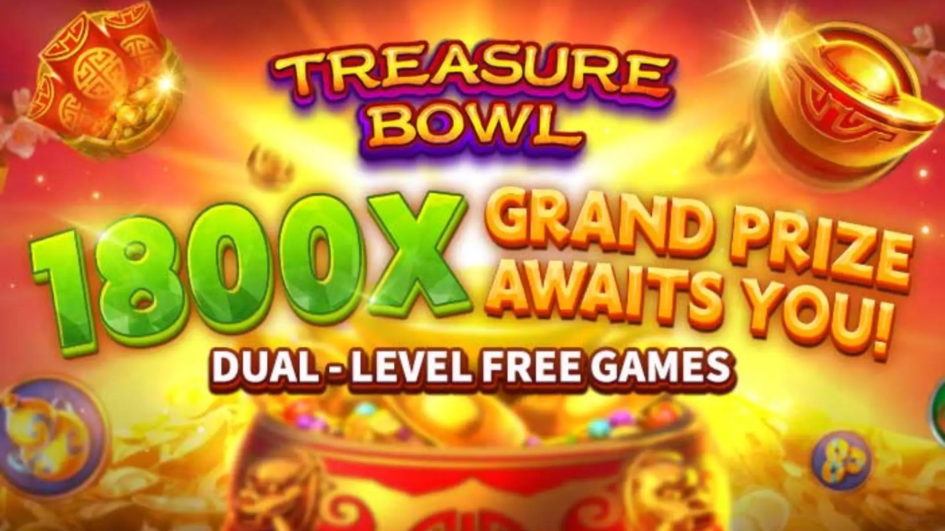 Multiplicadores Treasure Bowl bonito777 - 7777x Máximo com Tigela Dourada